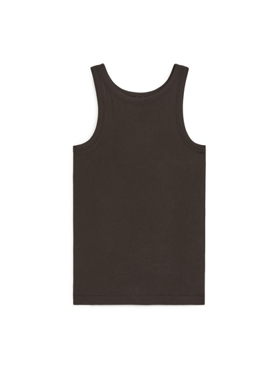 Ribbed Tank Top - Brown