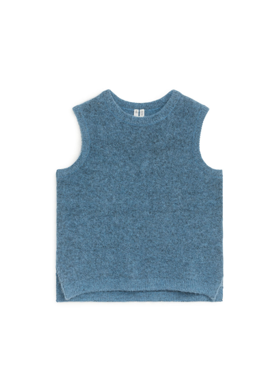 Alpaca Blend Vest - Blue