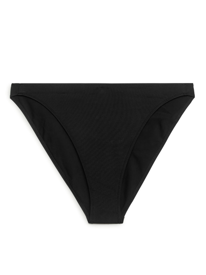 Mid Waist Bikini Briefs - Black