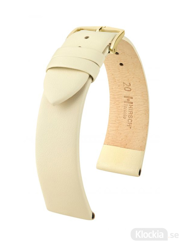 Klockarmband Hirsch Toronto 12mm Medium Beige/Guld 03702190-1-12
