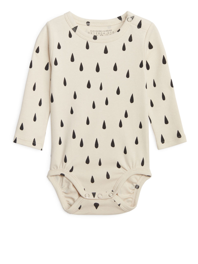 Long-Sleeved Bodysuit - Beige