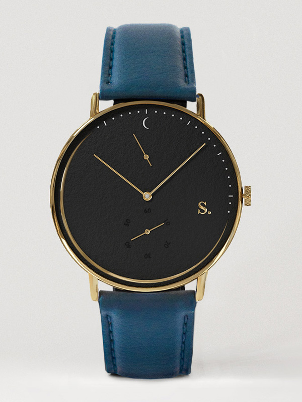 Herrklocka Sandell Night Plus Navy Blue Vegan SSB40-NBV