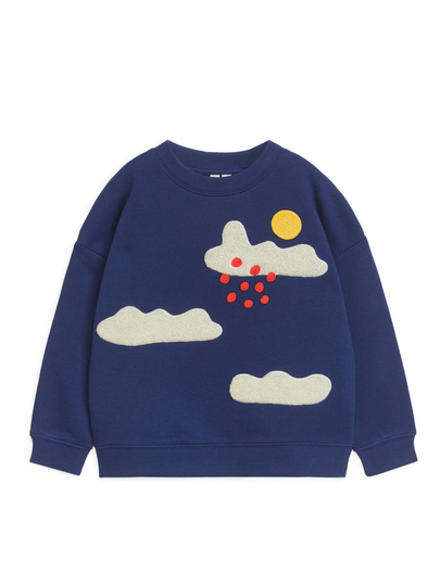 Embroidered Sweatshirt - Blue