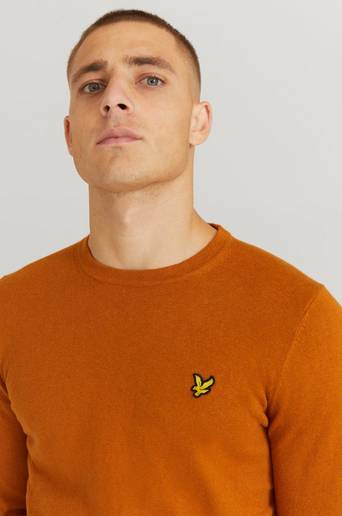 Lyle & Scott Tröja Crew Neck Cotton Merino Jumper Brun