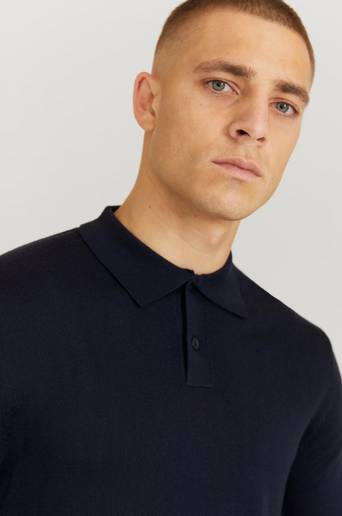 Studio Total Stickad tröja Merino Piké Blå