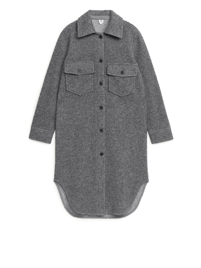 Long Pile Overshirt - Grey