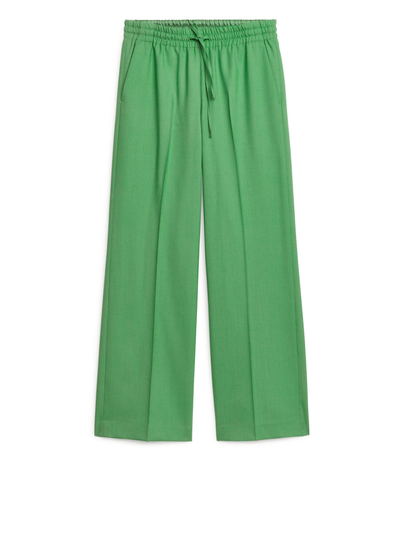 Wool Hopsack Trousers - Green