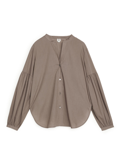 Fluid Lyocell Blouse - Beige