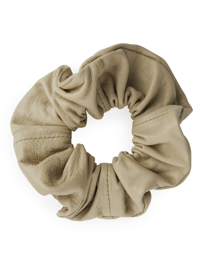 Leather Scrunchie - Green
