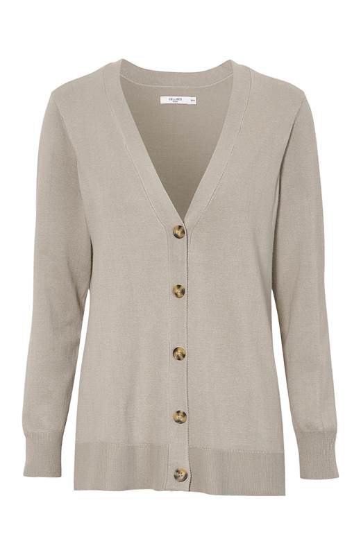 Cellbes Finstickad cardigan med v-ringning och knappar Beige