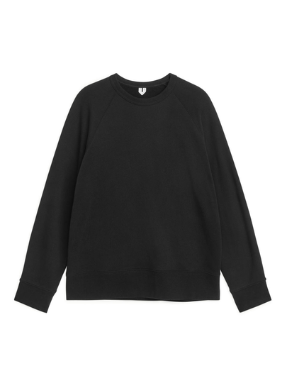 Regular-Fit Cotton Sweatshirt - Black