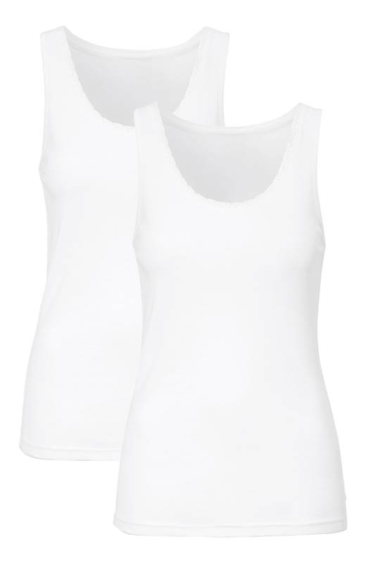 Cellbes Linne med spetskant 2-Pack Vit