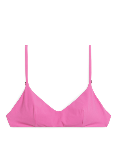 Matte Tie-Back Bikini Top - Pink