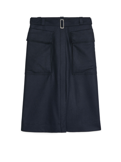 Wool Cashmere Skirt - Blue