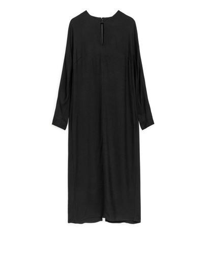 Fluid Long Sleeve Dress - Black