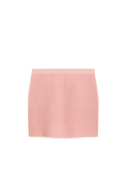 Crochet Mini Skirt - Pink