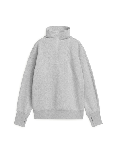 Soft Half-Zip Sweatshirt - Grey