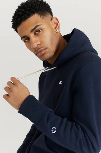 Champion Reverse Weave Hoodie Hooded Sweatshirt Blå