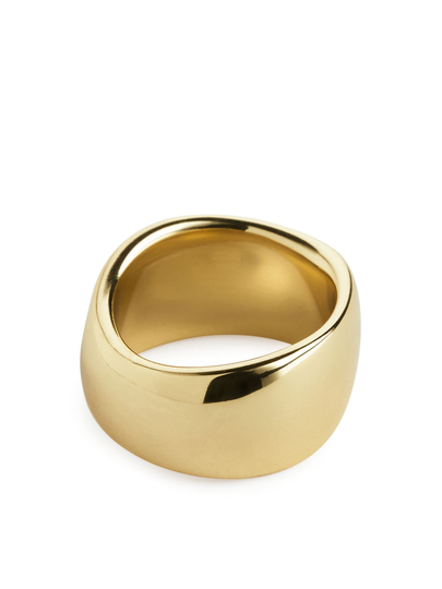 Chunky Gold-Plated Ring - Brown