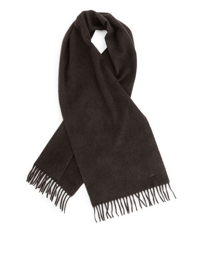 Woven Cashmere Scarf - Brown