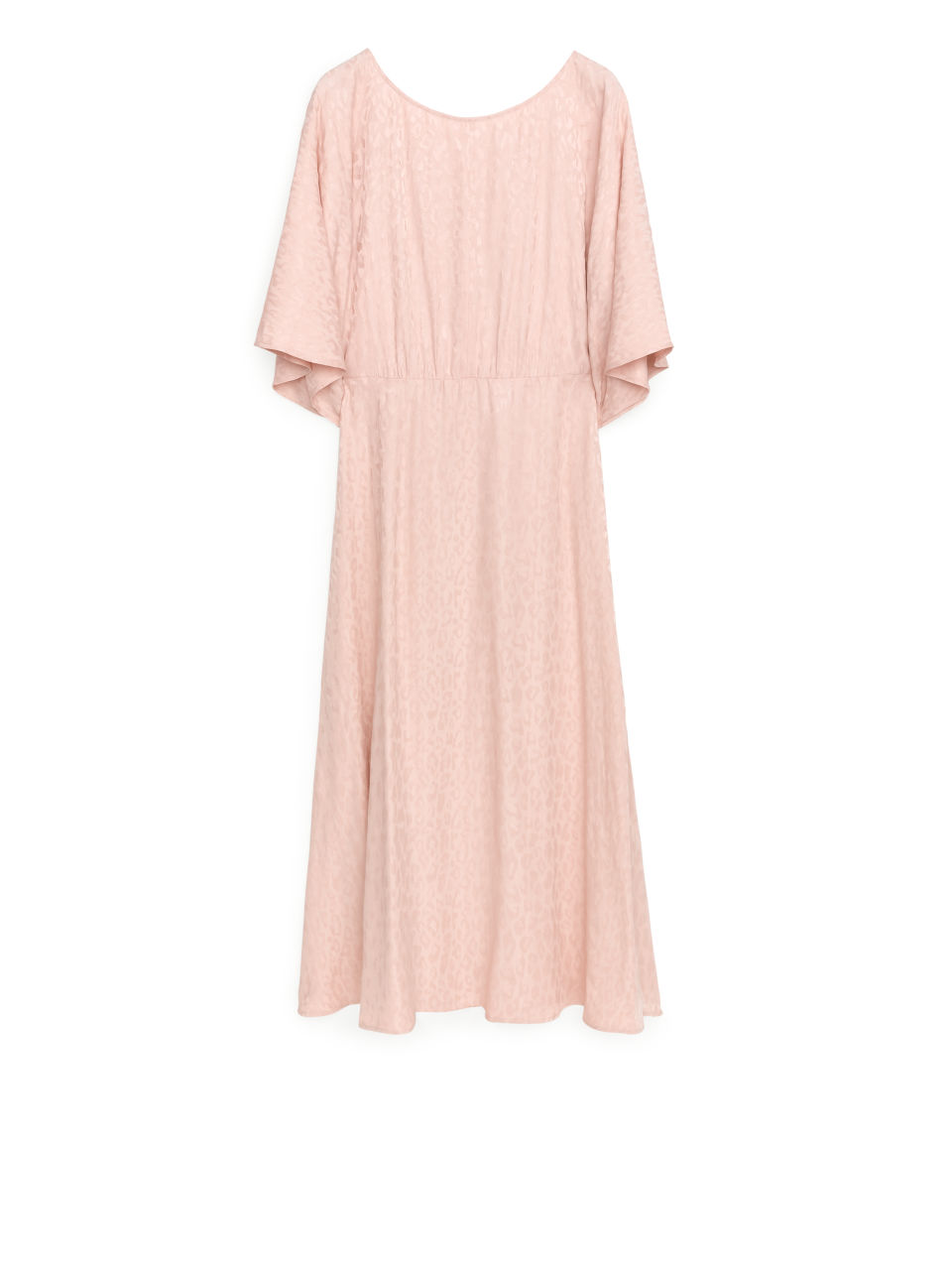 Keyhole Jacquard Dress - Orange