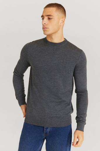 Studio Total Stickad tröja Merino Crew Neck Grå