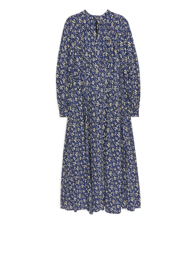 Floral Crepe Dress - Blue