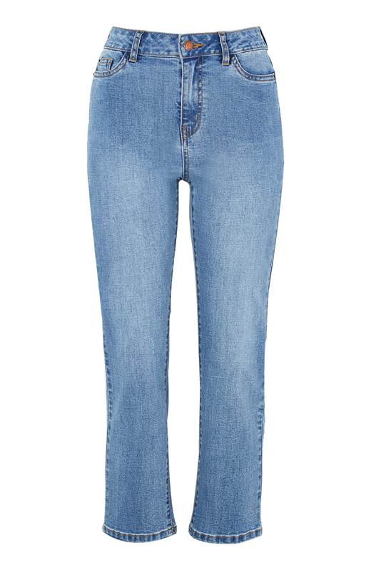 Happy Holly Ankeljeans med raka ben Maja Ljus denim