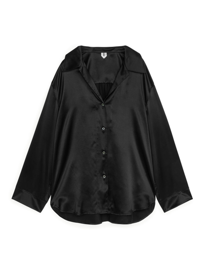Silk Pyjama Shirt - Black