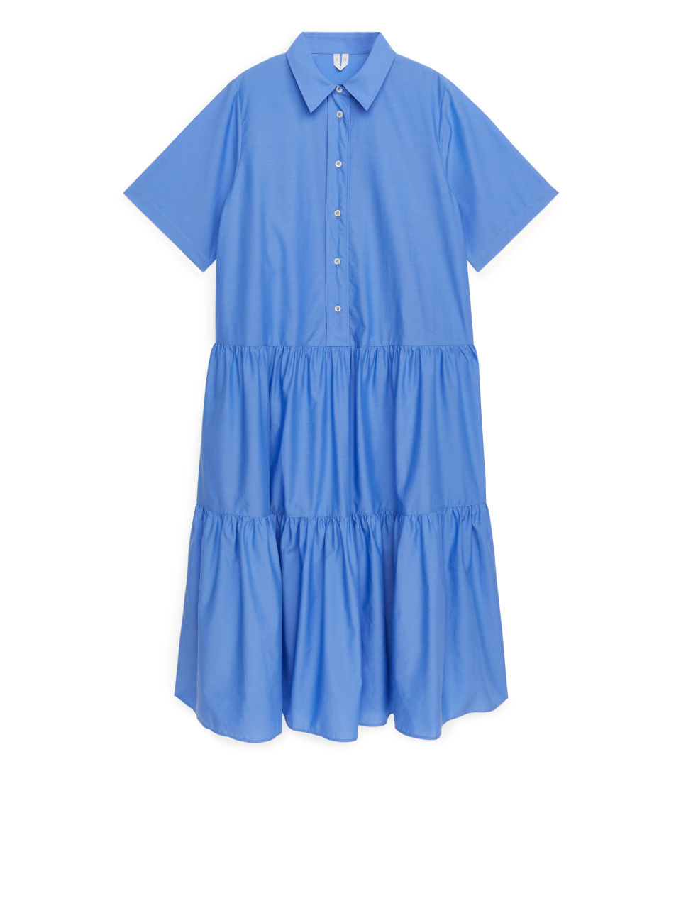 Cotton Lyocell Tier Dress - Blue