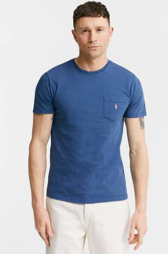 Polo Ralph Lauren T-Shirt Cotton Linen T-Shirt Blå