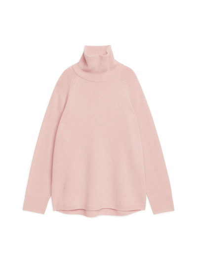 Raglan-Sleeve Cashmere Roll-Neck Jumper - Pink
