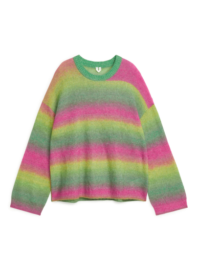 Striped Mohair Blend Jumper - Green