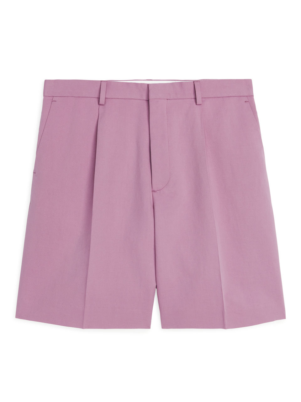 Pleated Linen Shorts - Pink