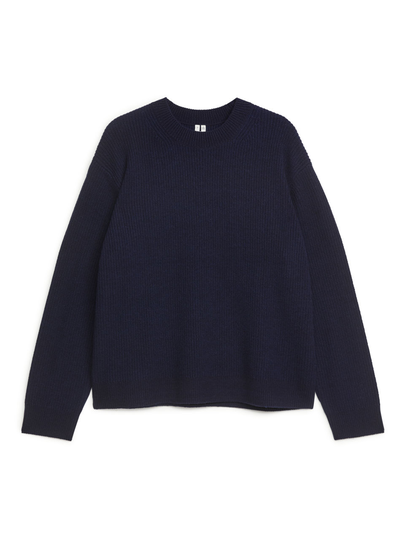 Rib-Knit Cashmere Jumper - Blue