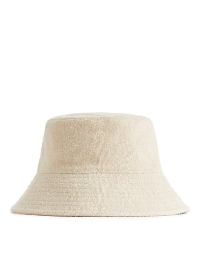 Towelling Bucket Hat - Beige