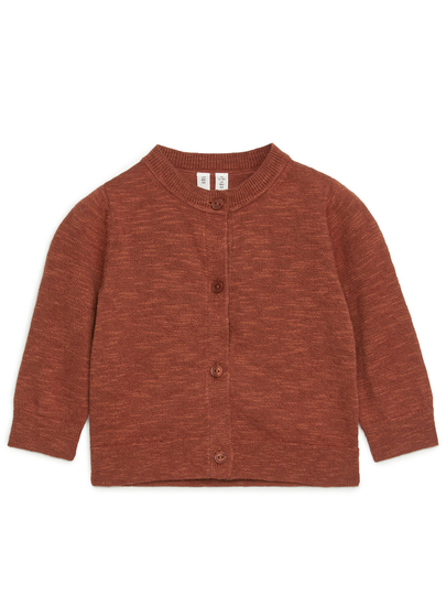 Linen Blend Cardigan - Orange