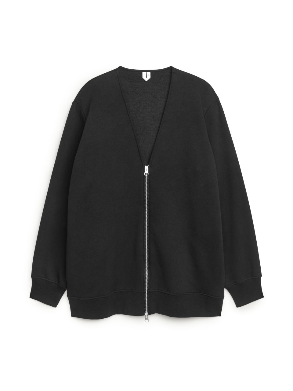 Sweatshirt Zip Cardigan - Black