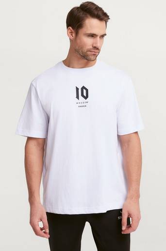 SIKSILK T-Shirt Messi X SikSilk Oversized Logo Tee Vit