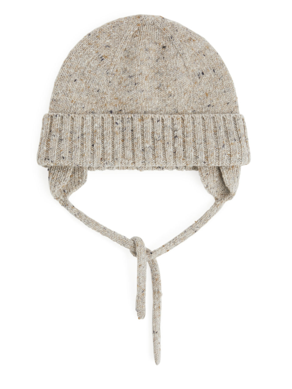 Wool Alpaca Earflap Beanie - Beige