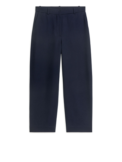 Cropped Suit Trousers - Blue