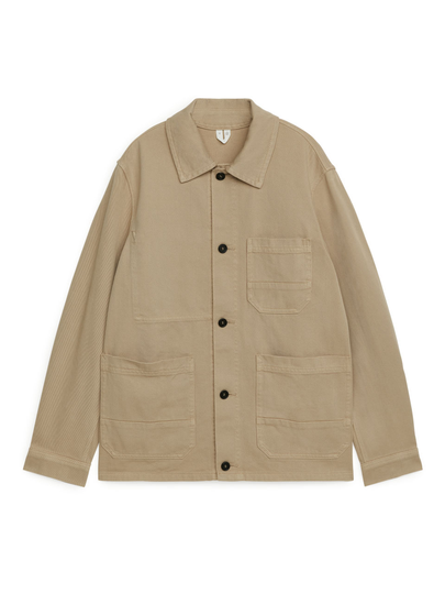 Overdyed Twill Overshirt - Beige