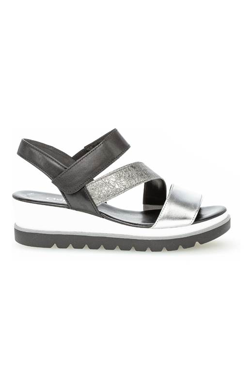 Gabor Skinnsandalett Svart Silver