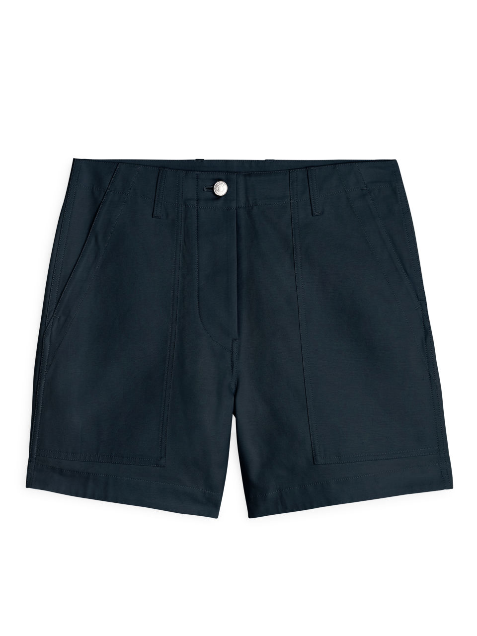 Cotton Twill Workwear Shorts - Blue