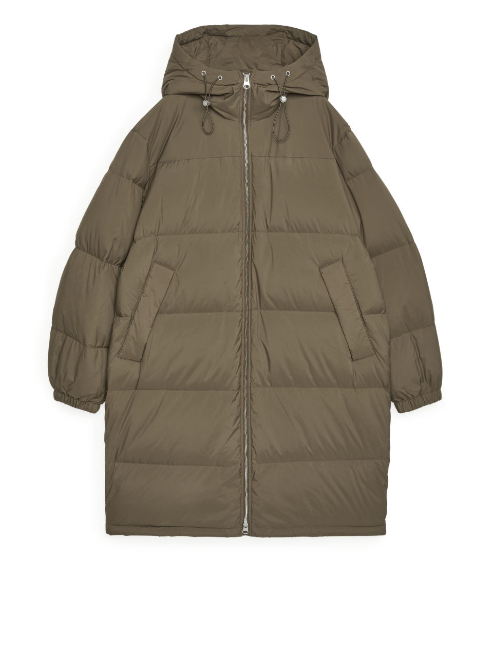 Short Down Puffer Coat - Brown