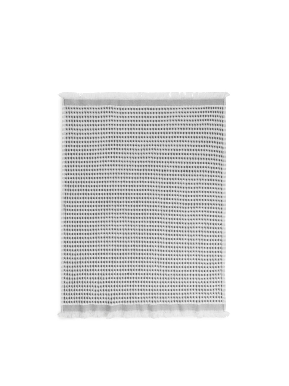Fringed Waffle Towel 50 x 70 cm - Grey