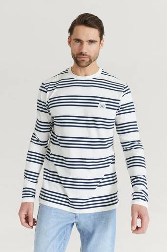 Woodbird Långärmad T-shirt Our Hax striped L_S Tee Natur