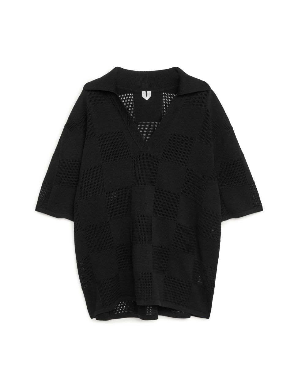 Fine Knit Cotton Tunic - Black