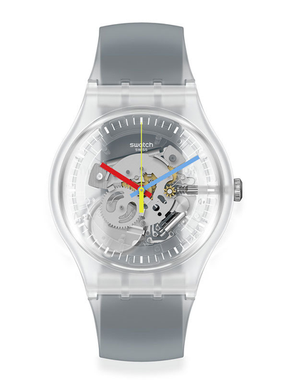 SWATCH Clearly Black Striped 41mm