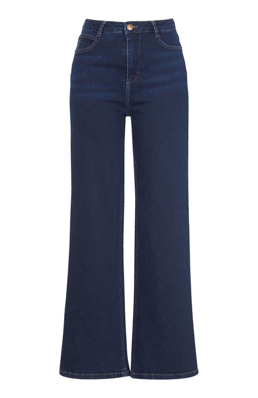 Cellbes Jeans i ekologisk bomull med vida byxben Mörkblå Denim